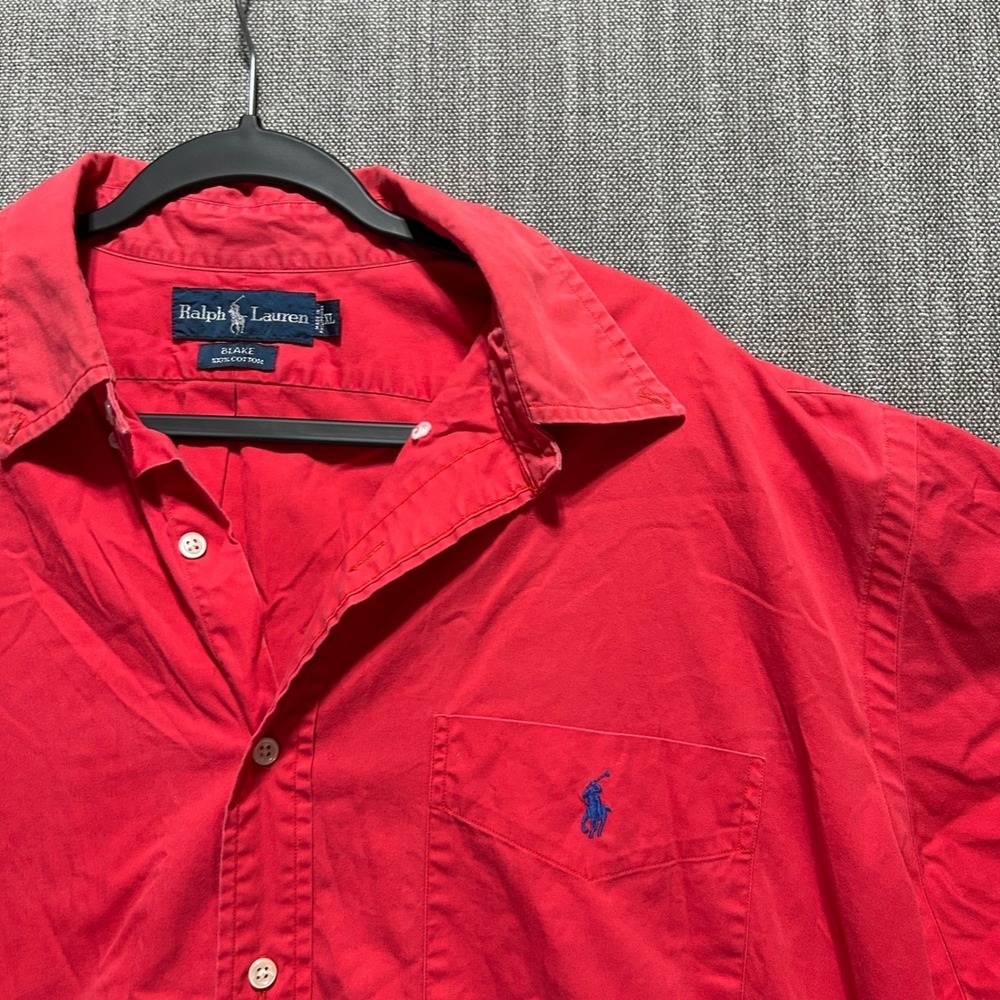Polo Ralph Lauren Button Down Mens XL Red Blake Short Sleeve Cotton Pony Logo